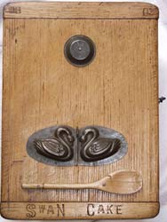 swan cake - unusual handmade cupboard made from chopping boards & kitchenalia