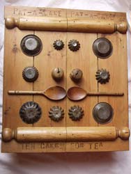 ten cakes for tea - unusual handmade cupboard made from chopping boards & kitchenalia