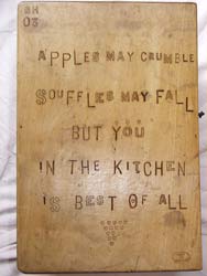 apples may crumble - unusual handmade cupboard made from chopping boards & kitchenalia