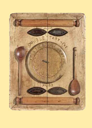 crumble tart - unusual handmade cupboard made from chopping boards & kitchenalia