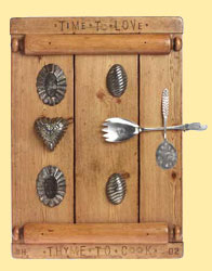 thyme to cook - unusual handmade cupboard made from chopping boards & kitchenalia